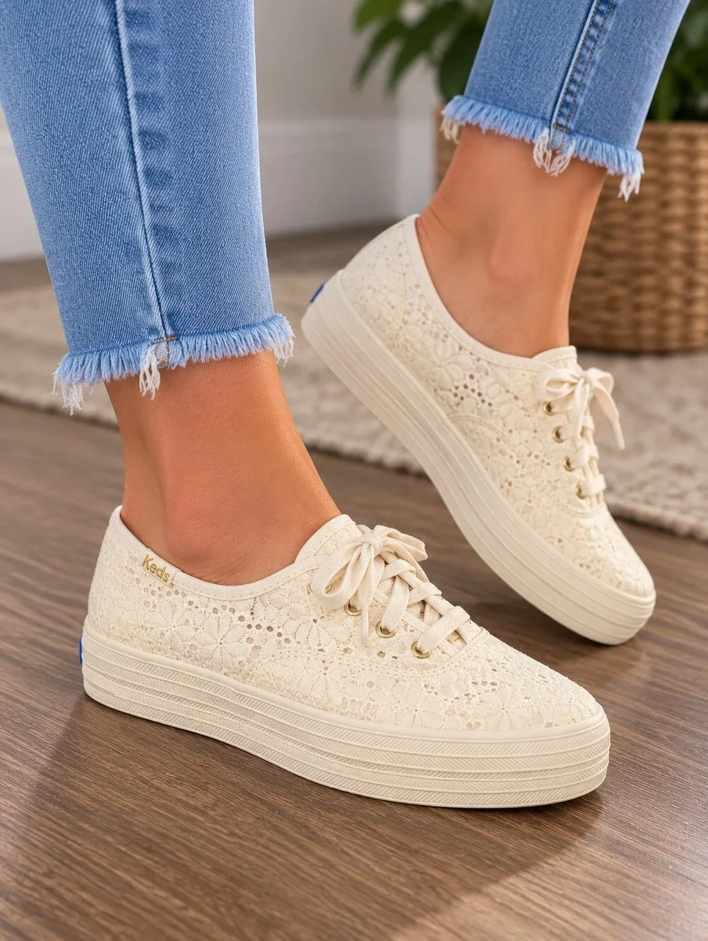 Keds Point Festival Eyelet Lace-Up Sneaker - MSRP $70 - BRIDAL KICKS!!!!